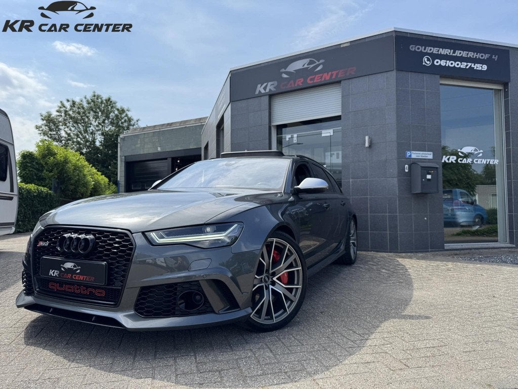 Audi RS6 Quattro Performance+ PANO-CARBON-CERAMIC-MEMORY-HU, Auto's, Audi, Automaat, Gebruikt, 605 pk, Leder