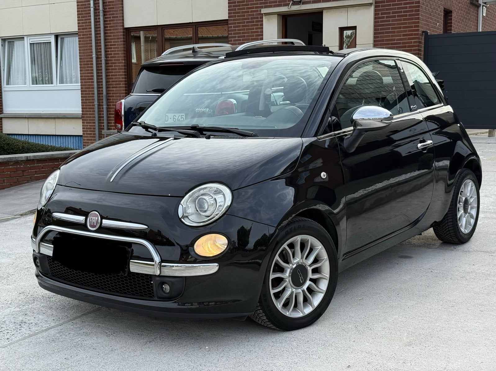 FIAT 500C Cabriolet 0.9T AUTOMATIQUE CUIR PDC MP3 CLIM, Autos, Cuir, 63 kW, Cabriolet, Noir