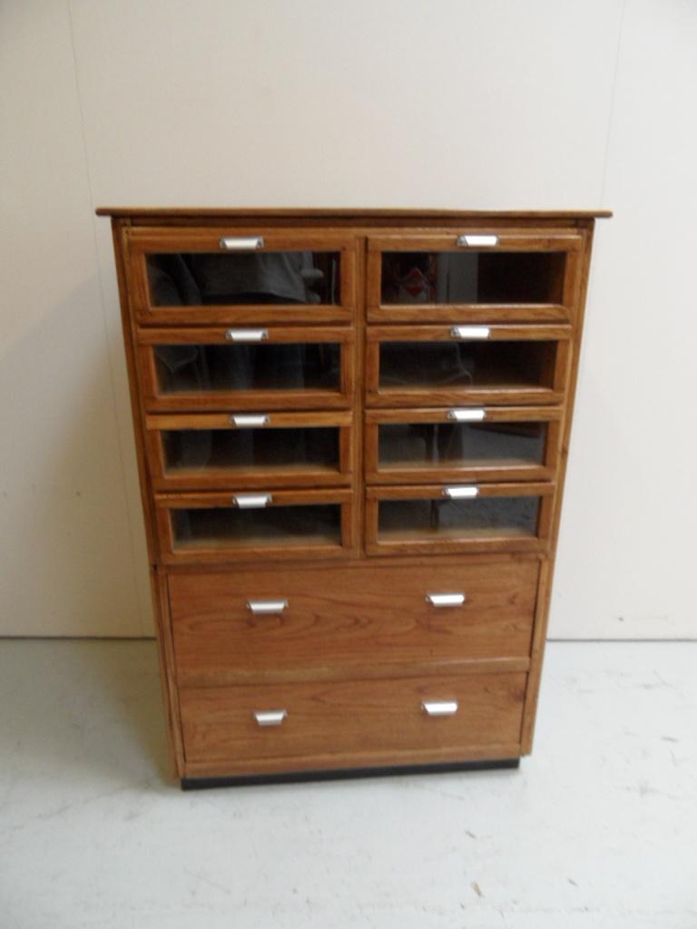 Vintage ladekast winkelkast  archiefkast, Ophalen