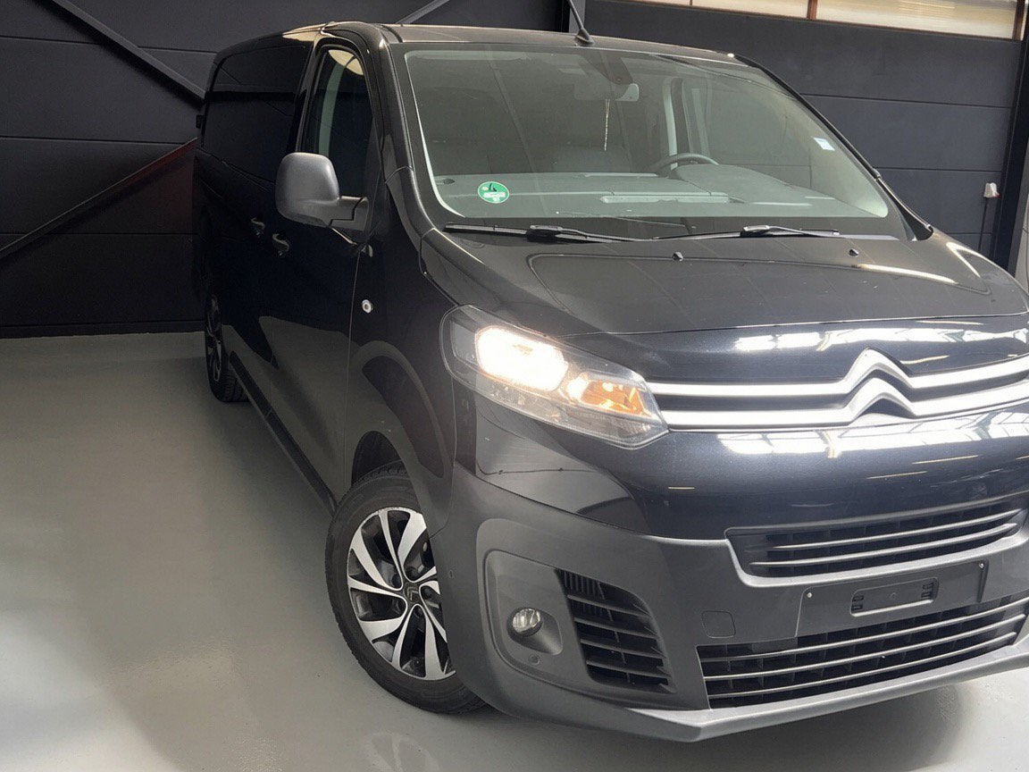 Citroen Jumpy 2.0HDI, 6-zit, bj2020, 132.000km, dubbel cabin, 90 kW, Stof, Euro 6, Zwart