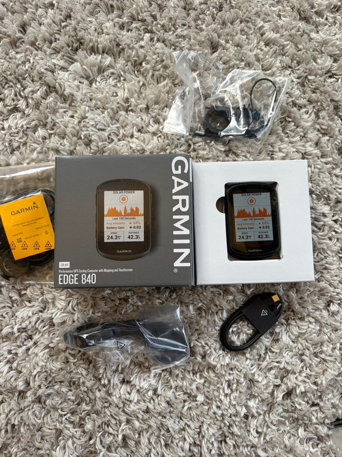 Compteur cyclisme - Garmin Edge 840 Solar - Accesoires+boite, Vélos & Vélomoteurs, Enlèvement ou Envoi, GPS, Comme neuf