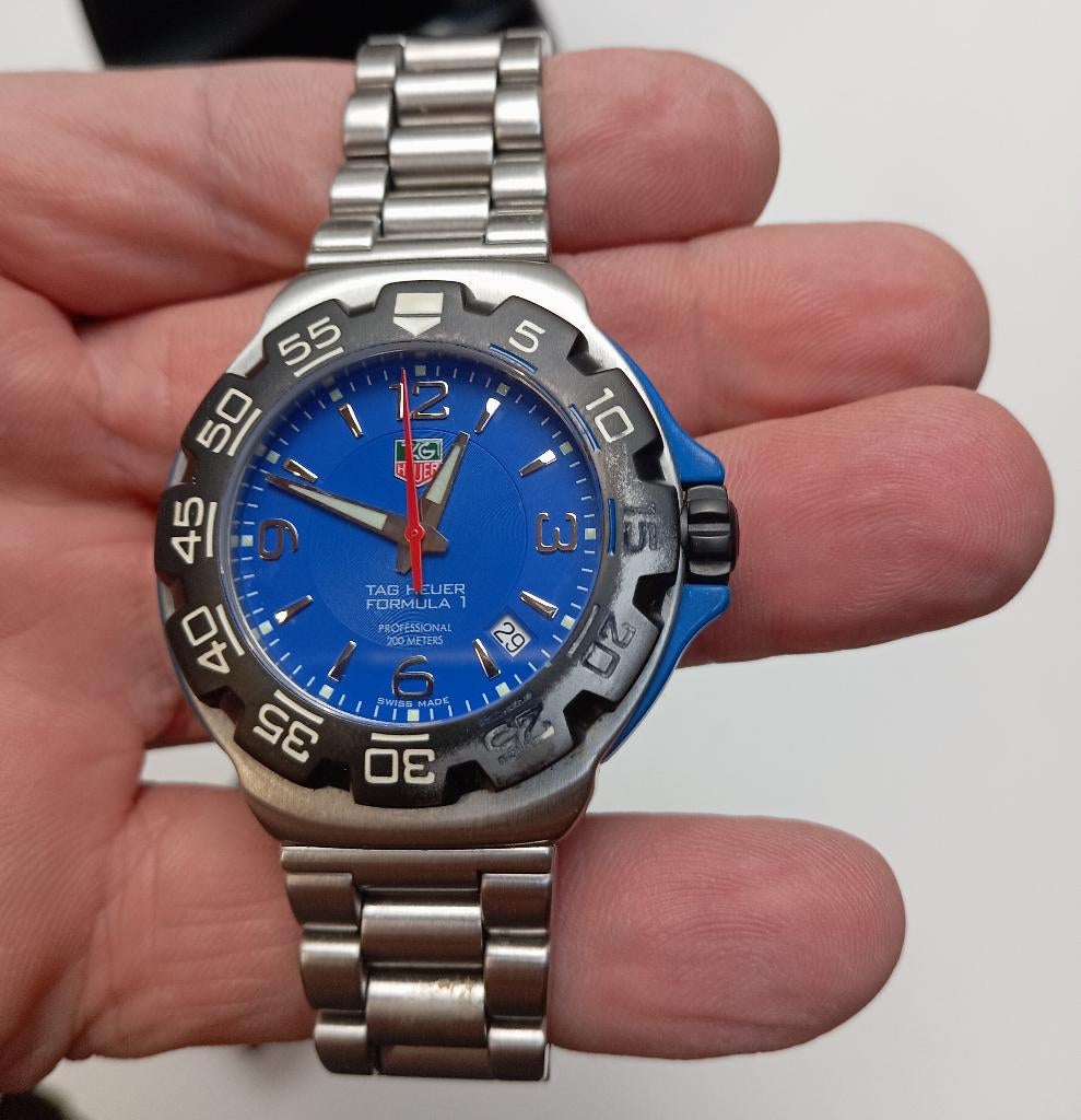 TAG HEUER FORMULA 1 WAC1112 PROFESSIONEL 200 METERS, Staal, Polshorloge, Ophalen of Verzenden, Zo goed als nieuw