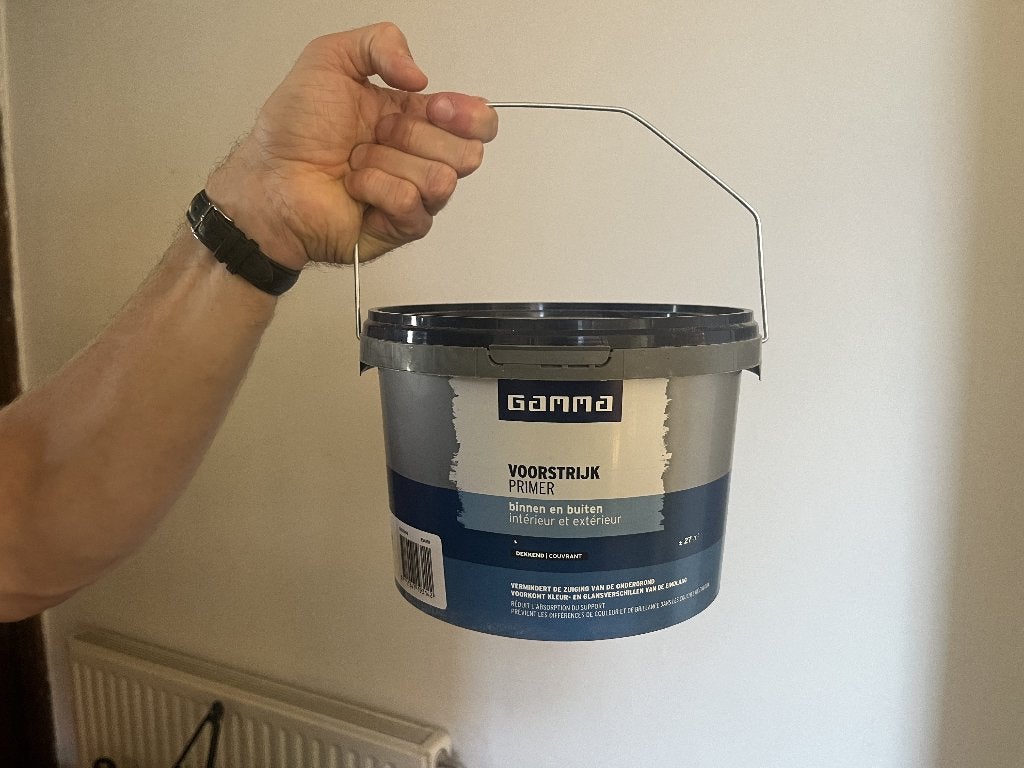 Voorstrijk Gamma Grijs 2,5L, Doe-het-zelf en Bouw, Ophalen, Nieuw, Verf, Grijs