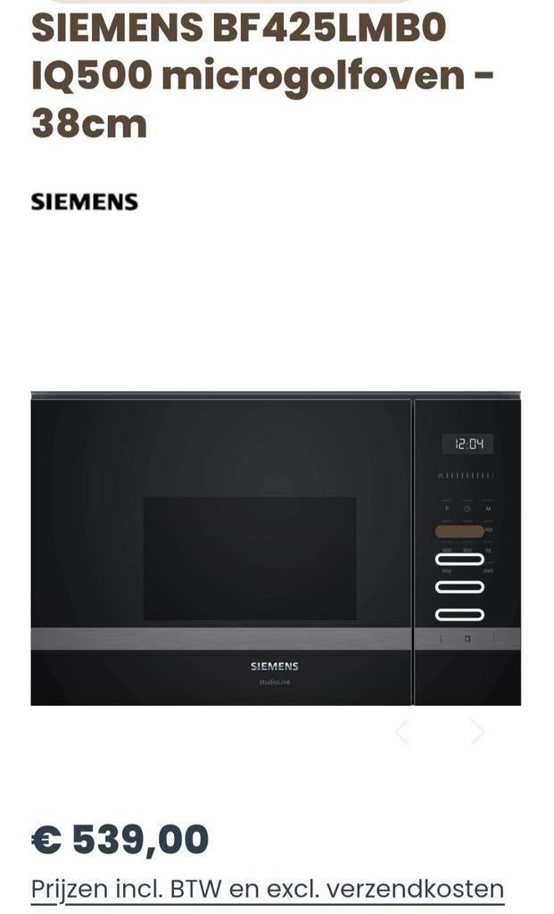 SIEMENS MICROGOLFOVEN NIEUW !!!, Elektronische apparatuur, Ophalen of Verzenden, Microgolfoven