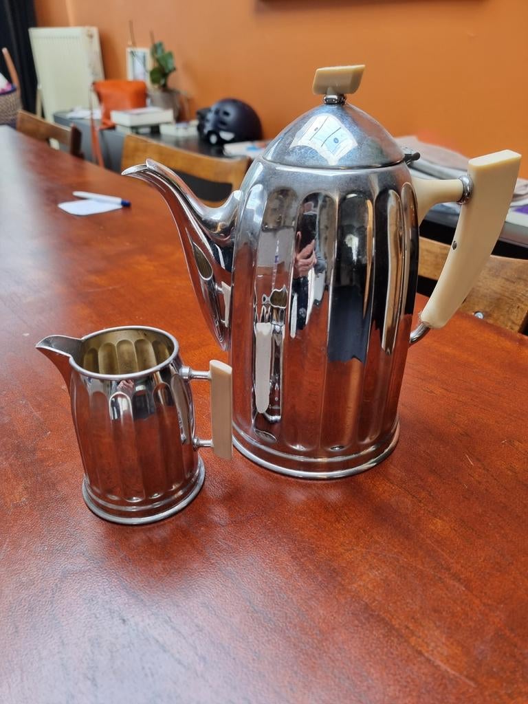 Koffiekan en melkpotje art Deco Demeyere, Antiek en Kunst, Ophalen
