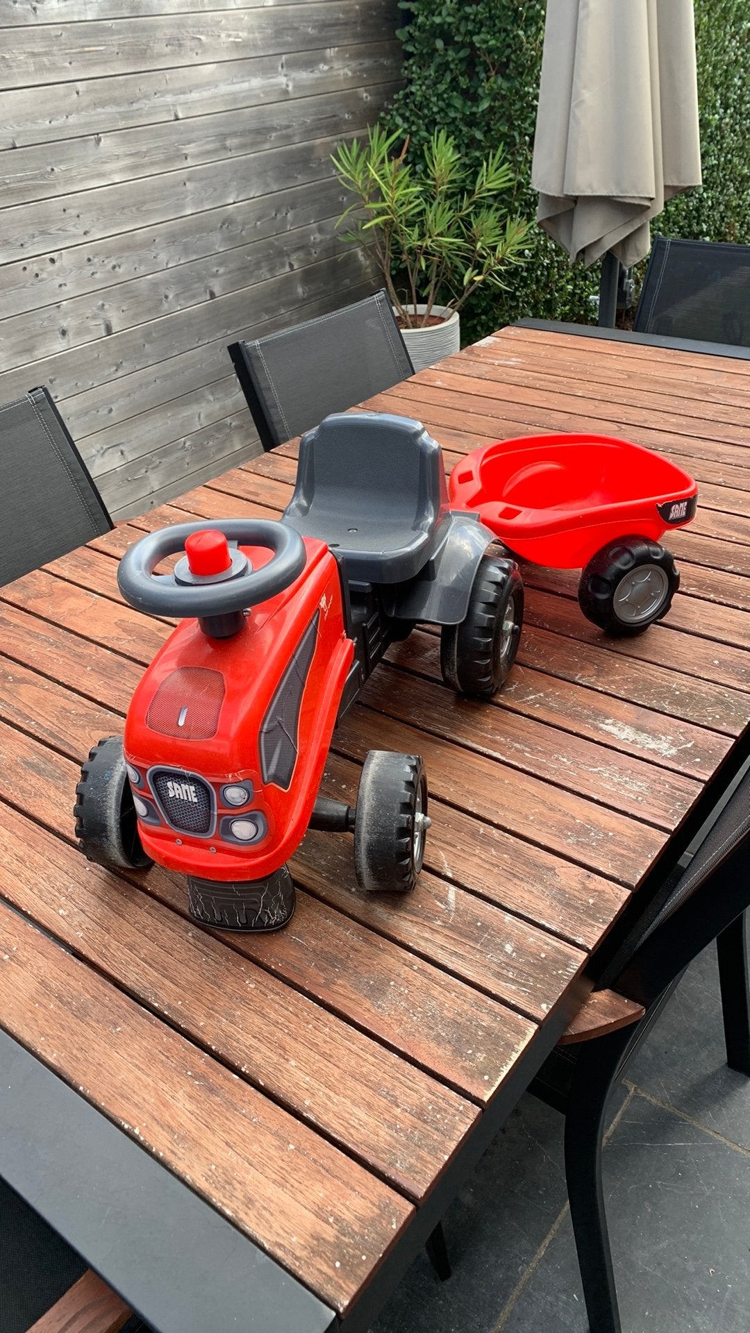 Tractor, Kinderen en Baby's, Speelgoed | Buiten | Skelters, Ophalen, Gebruikt, Met kar of aanhanger