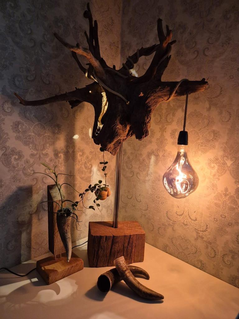 Handgemaakte eucalyptus lamp, Huis en Inrichting, Ophalen, Nieuw