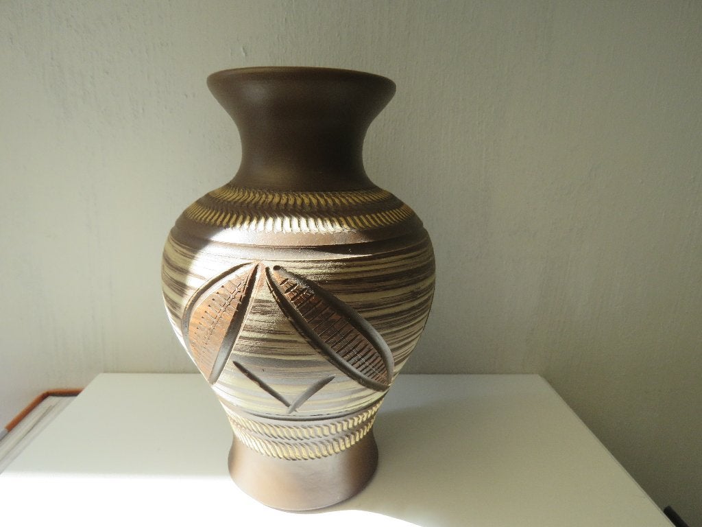 Vase en céramique brune de l'Allemagne de l'Ouest 46 20, Enlèvement ou Envoi