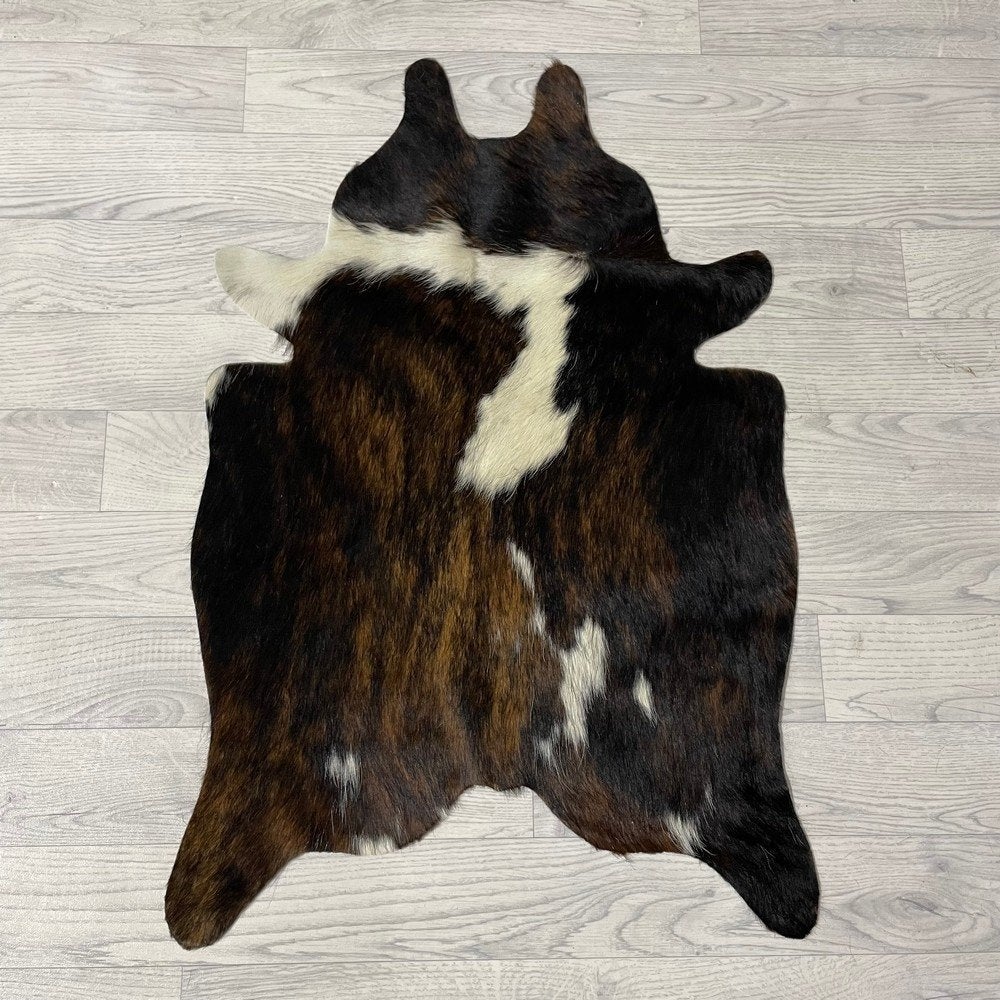 Mini koeienhuid bruin wit zwart 90x60cm #434 | Lederstore, Meerkleurig, Wandkleed, Nieuw, Ophalen of Verzenden