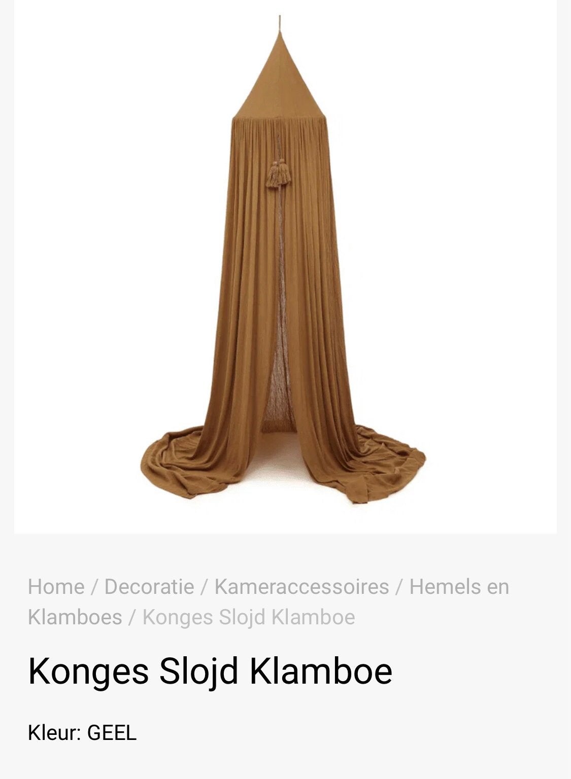 Baby klamboe Konges Slojd Geel, Ophalen, Zo goed als nieuw, Klamboe
