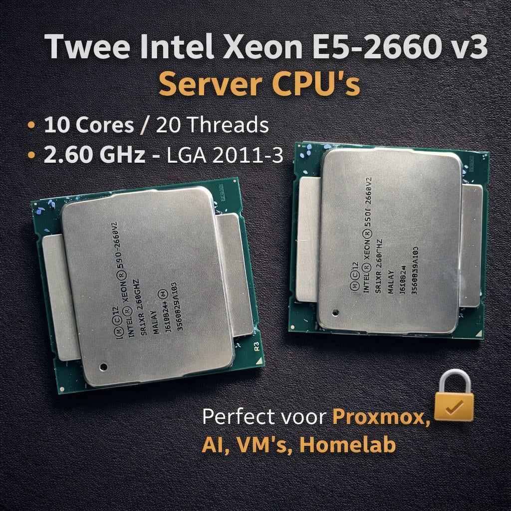 2x Intel Xeon 2660v3, 10c/20t p/stuk, server CPU, Enlèvement ou Envoi, Intel Xeon E5-2660 v3, Comme neuf, 10-core