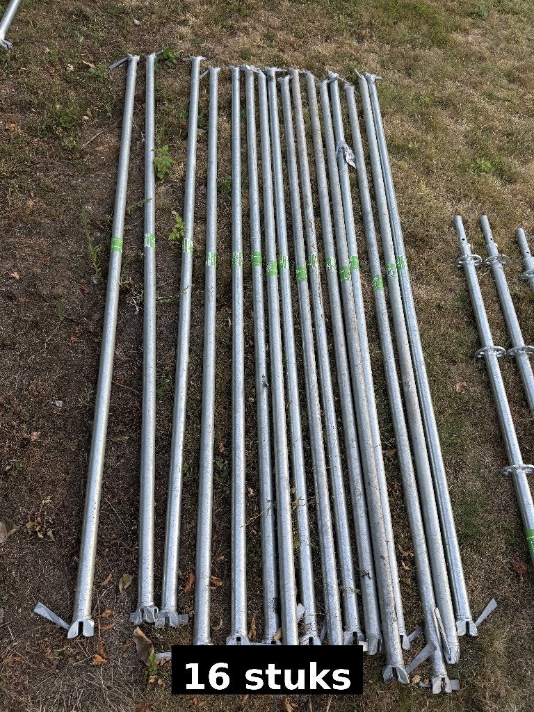 Complete steigerset (40-50m²), Enlèvement, Comme neuf, Échafaudage de façade, 5 mètres de hauteur ou plus