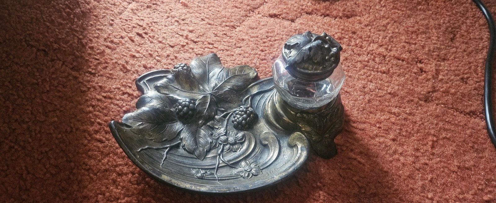 art  nouveau inktpot, Ophalen of Verzenden, Brons