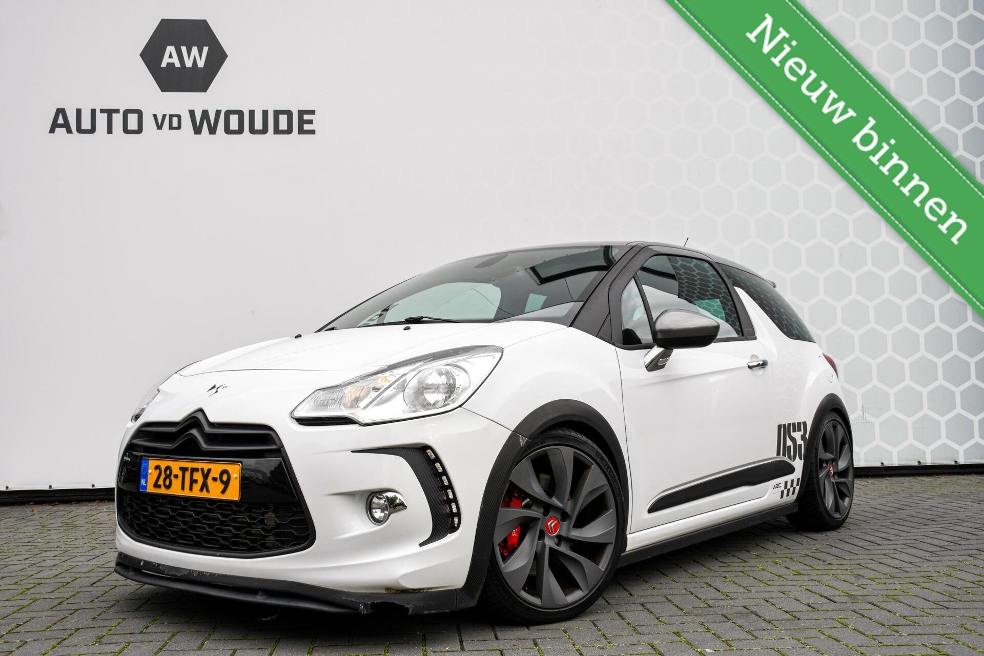 Citroen DS3 1.6 THP 200 Racing Uniek lage km 265 PK! Carbon, Auto's, Euro 5, Stof, Gebruikt, Zwart
