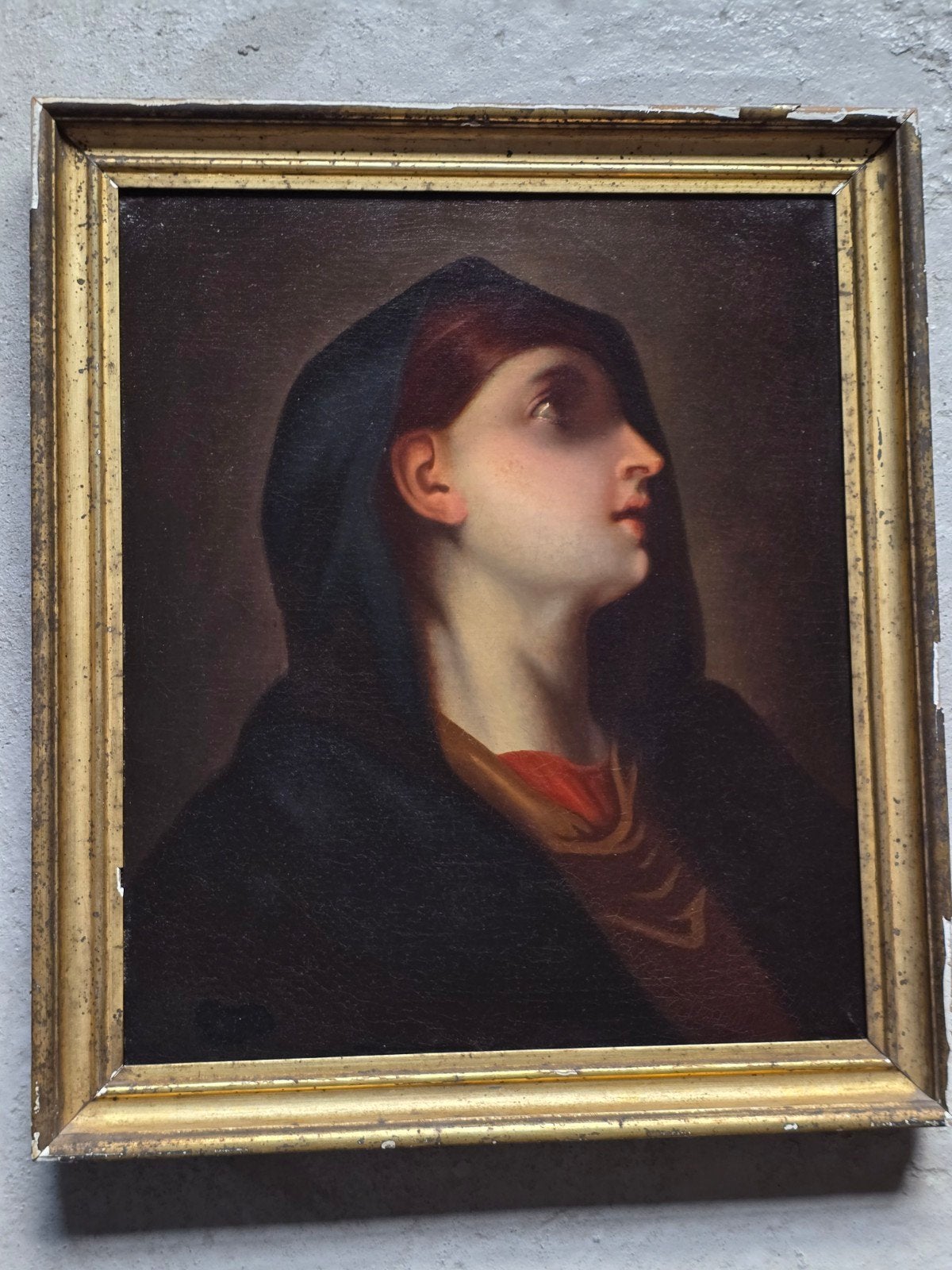 Peinture à l'huile sur toile, œuvre religieuse du XIXe siècl, Antiquités & Art, Enlèvement