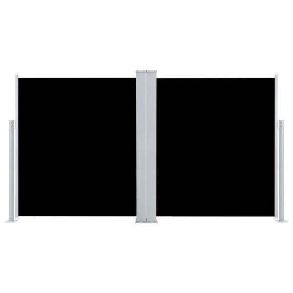 Dubbel Windscherm Nieuw 170 x 600 cm Zwart, Ophalen, Uittrekbaar, Nieuw