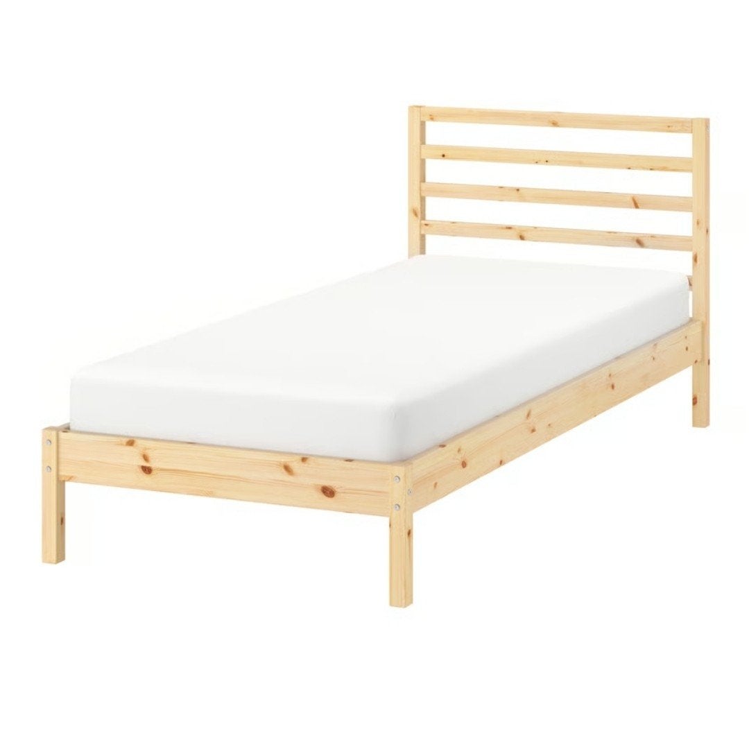 Ikea Houten 90x200 bed, Ophalen, 90 cm, Eenpersoons, Bruin