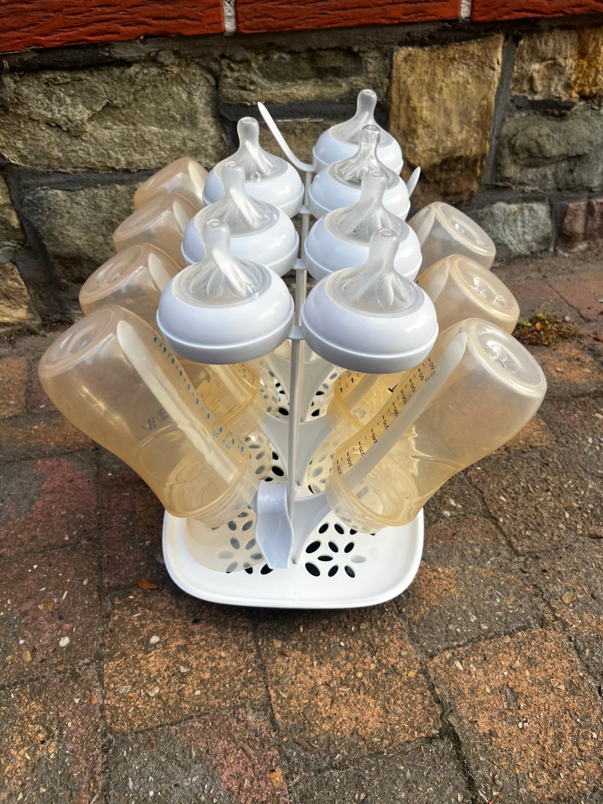 Avent baby flessen + houder, Ophalen of Verzenden, Gebruikt