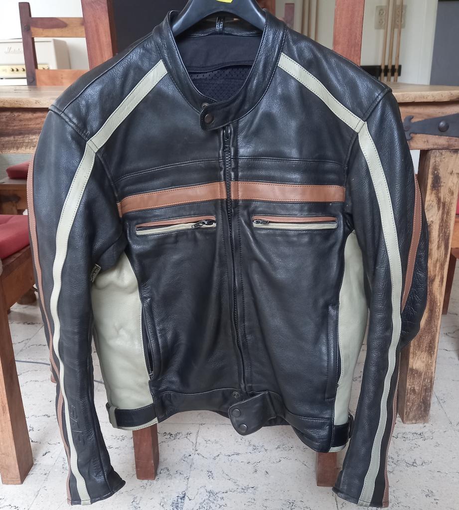 Neuf: Blouson cuir vintage 52 (L) Full protections CE, Enlèvement ou Envoi, Neuf, avec ticket, Manteau | cuir