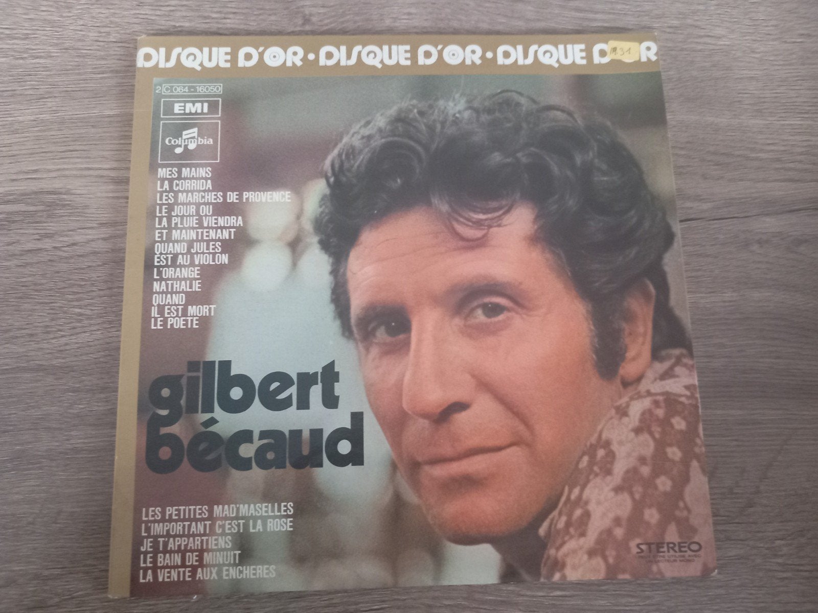 LP vinyle Gilbert Becaud Disque d'Or Hits France Chanson, CD & DVD, Enlèvement ou Envoi, 12 pouces, LP