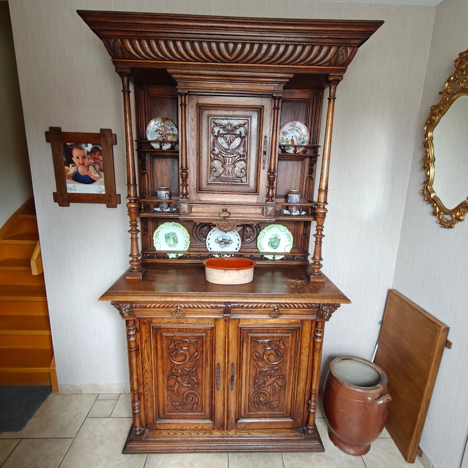 Antieke eikenhouten kast, Antiek en Kunst, Antiek | Meubels | Kasten, Ophalen