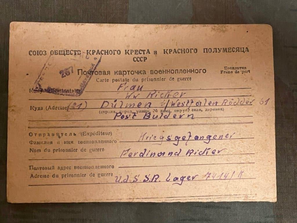 Carte postale allemande Kriegsgefangenen de Russie, Enlèvement ou Envoi