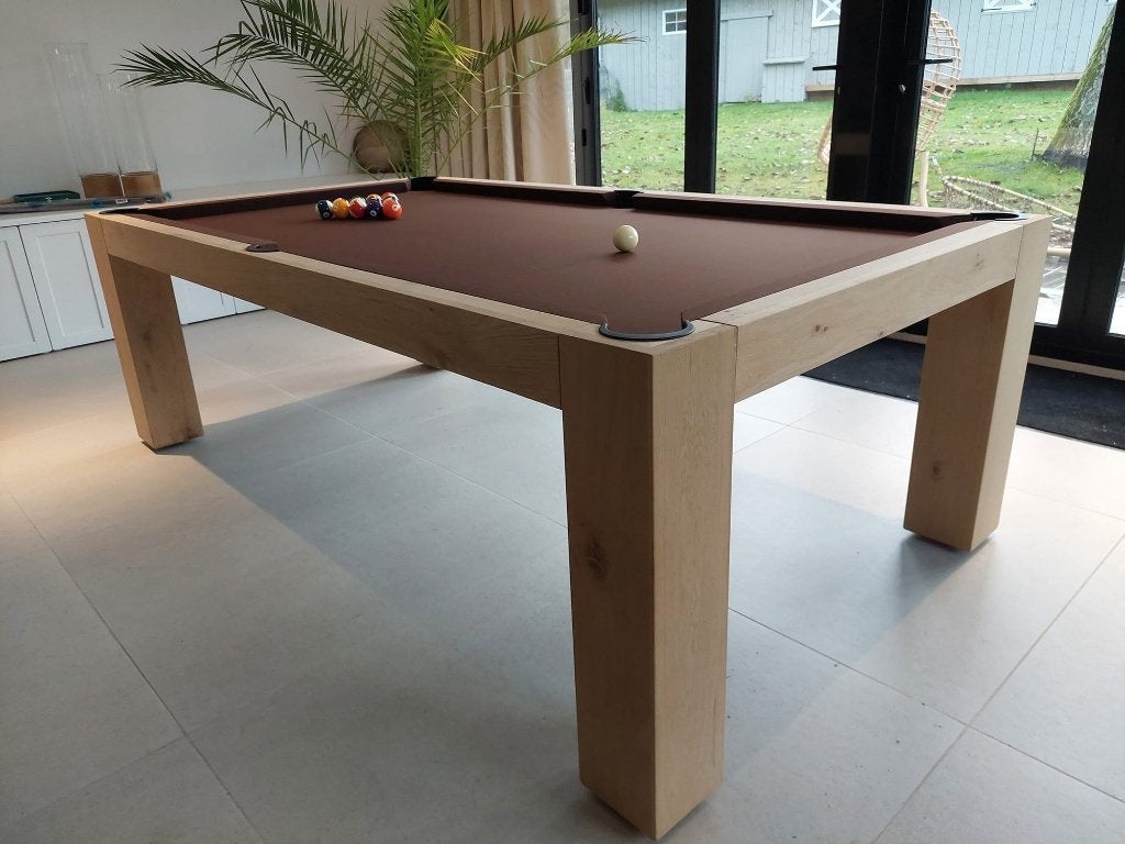 Pooltafel Jozef — strakke lijnen, massieve eik | ’t Clubke, Sport en Fitness, Ophalen, Nieuw, Pooltafel