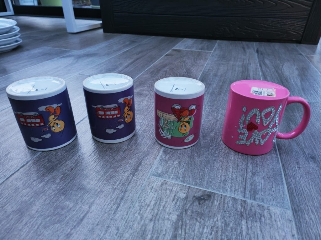 4 mugs set, Maison & Meubles, Enlèvement ou Envoi, Utilisé, Mug
