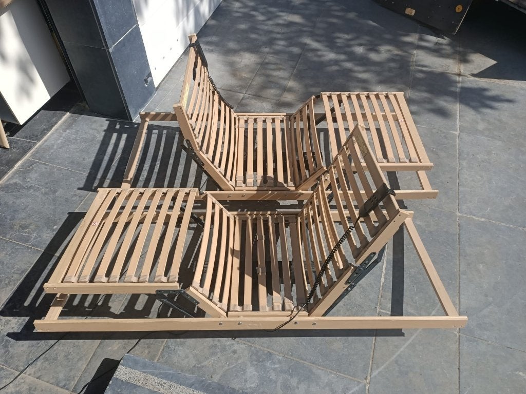 2 x sommiers à lattes électriques 80 cm x 200 cm €69, -, Une personne, Utilisé, Sommier, 200 cm