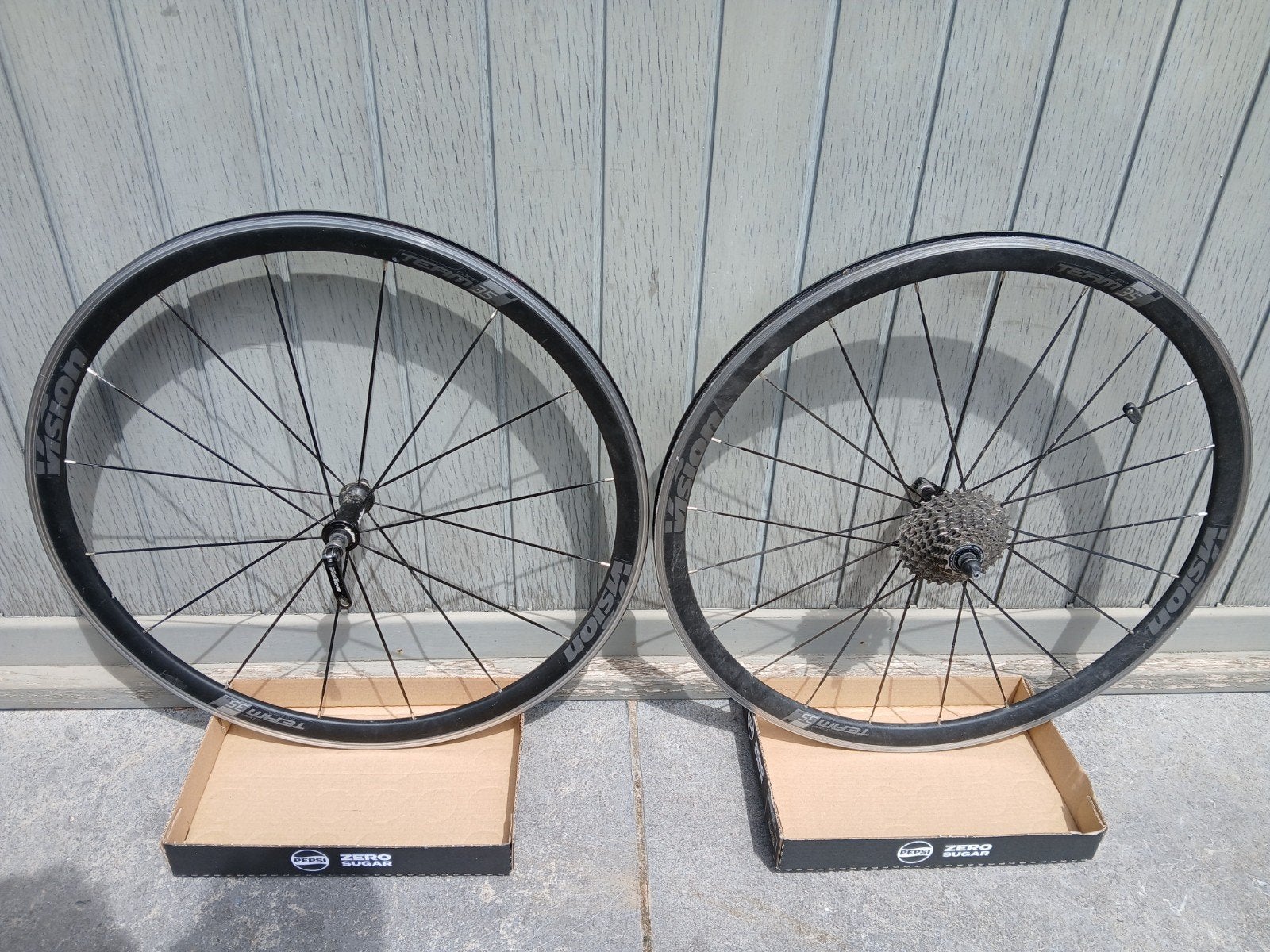 Paar koersfiets wielen Vision Team 35, Fietsen en Brommers, Fietsen | Racefietsen, Ophalen, 28 inch, Gebruikt, Velgrem