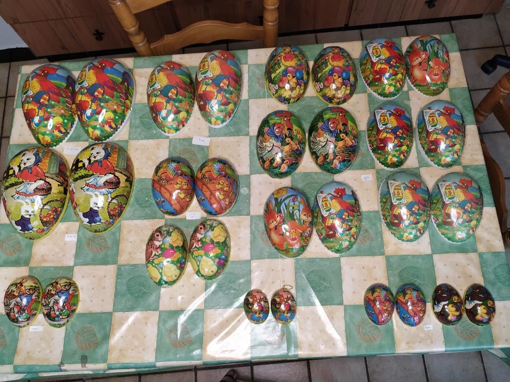 kartonnen vintage paaseieren uit te kiezen, Diversen, Pasen, Ophalen of Verzenden