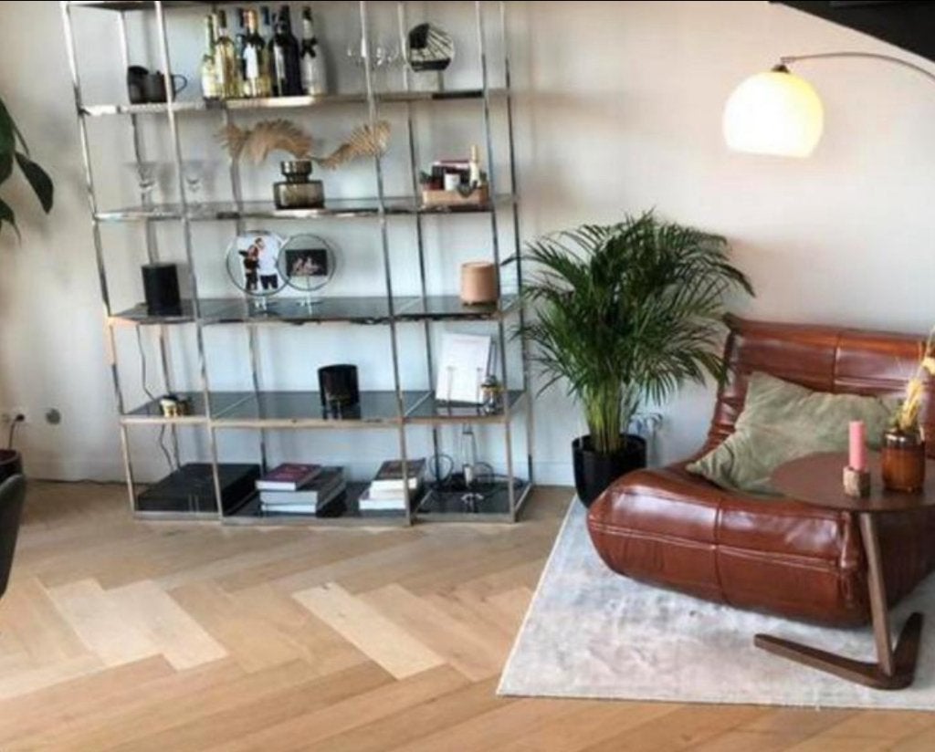 Design Wandkast Eichholtz QBIQ open kast boekenkast, Huis en Inrichting, Ophalen, Zo goed als nieuw, Zilver, Metaal