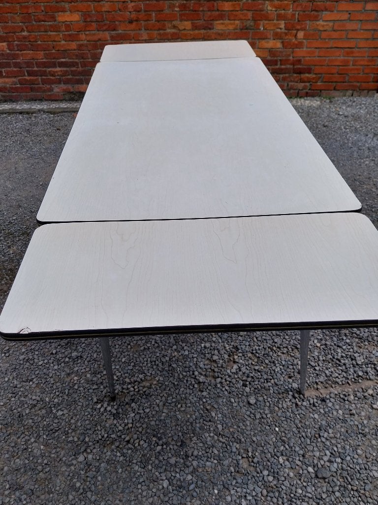 keukentafel, Huis en Inrichting, Tafels | Eettafels, Ophalen, Gebruikt, Vijf personen of meer, Metaal