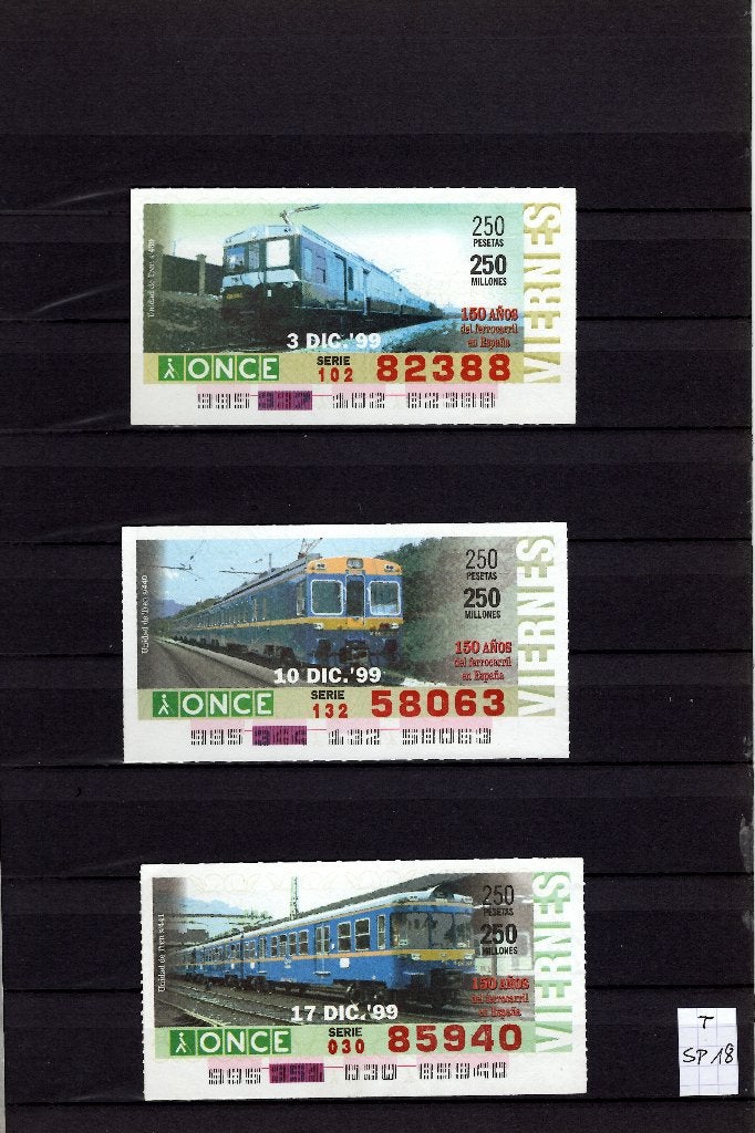 Loterijtickets voor Spanje + treinen (10), Ophalen of Verzenden, Gebruikt, Trein, Overige typen