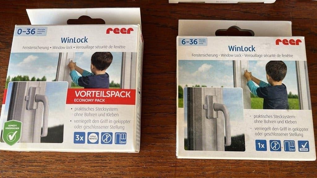 Verrou de protection de fenêtre Reer WinLock pour enfants, Envoi, Neuf