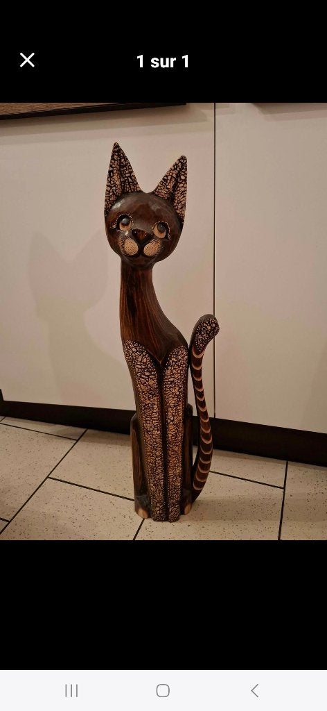 Houten kat, Ophalen, Hout, Bruin, Klassiek