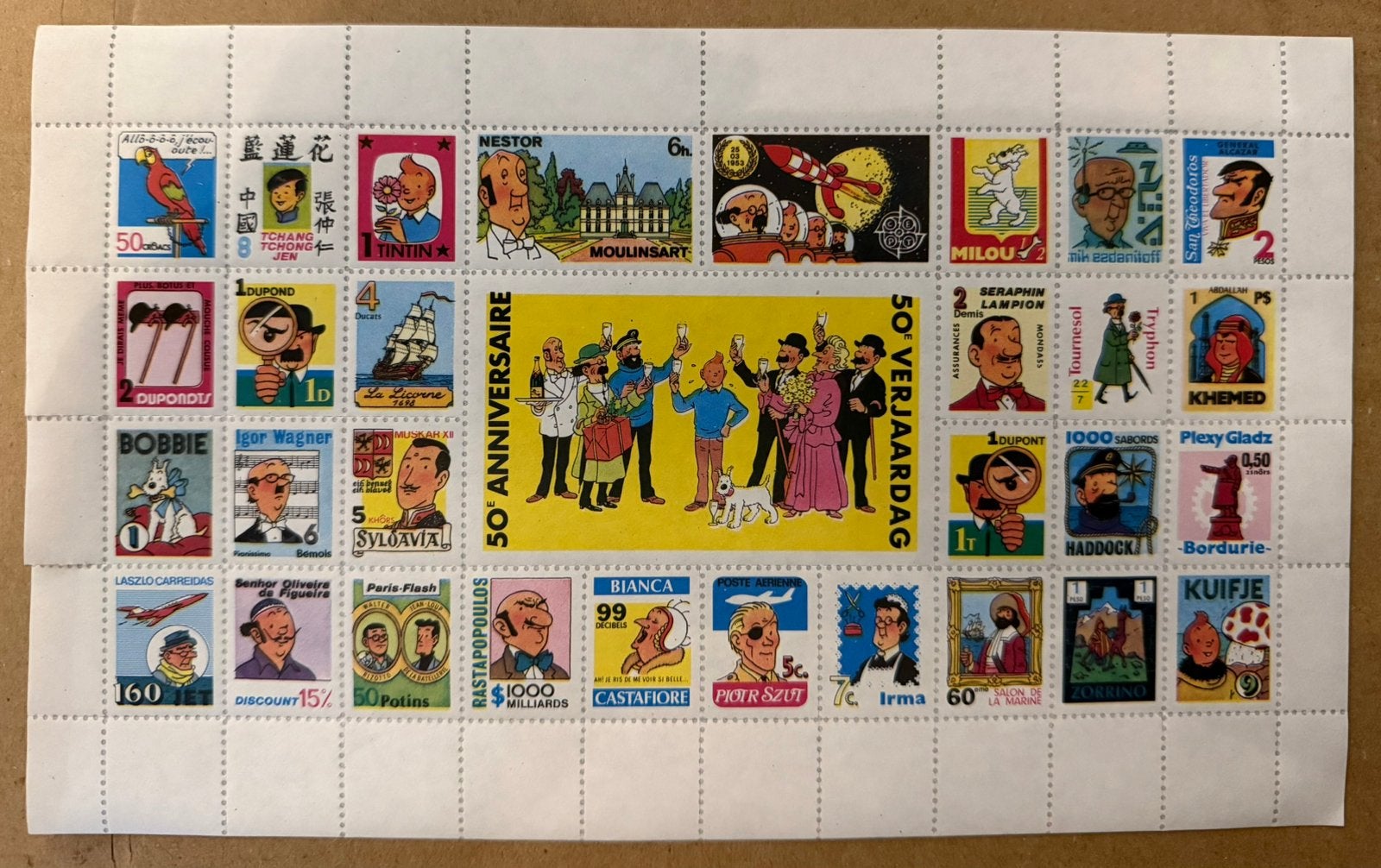 Vignettes Tintin et folder SNCB expo Welkenraedt, Verzamelen, Verzenden, Kuifje, Zo goed als nieuw, Plaatje, Poster of Sticker