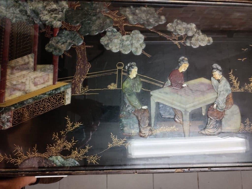 Antiek gelakte Chinese salontafel, Ophalen, Minder dan 50 cm, Gebruikt, 100 tot 150 cm