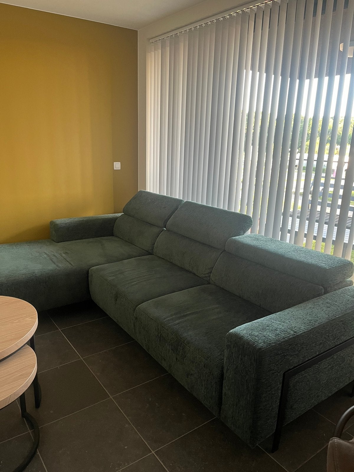 Groene zetel 290x180, Huis en Inrichting, Zetels | Complete zithoeken, Ophalen, Zo goed als nieuw
