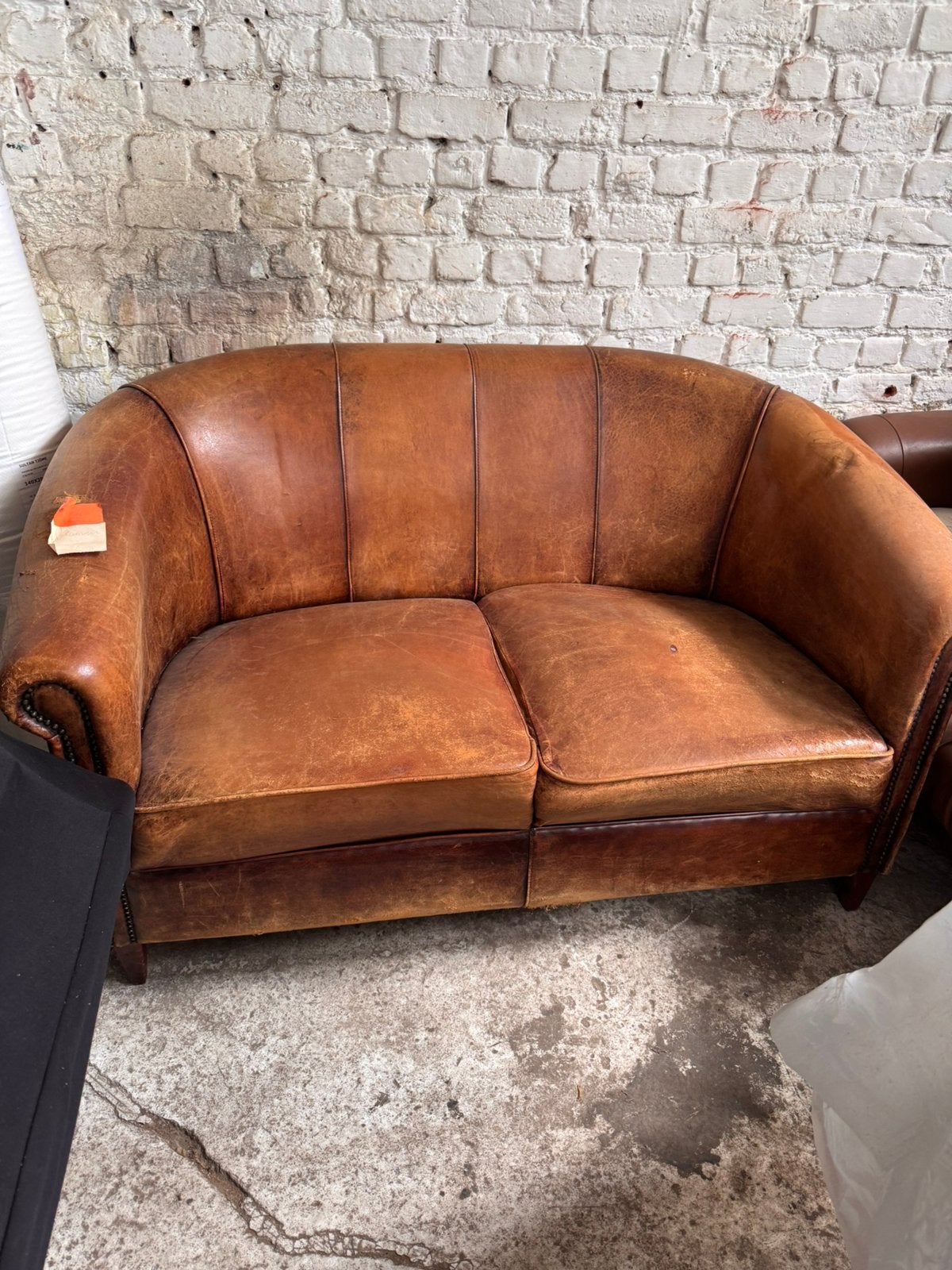 Vintage 2-zitsbank Joris, Huis en Inrichting, Zetels | Zetels en Chaises Longues, Ophalen, Gebruikt, Tweepersoons, Leer