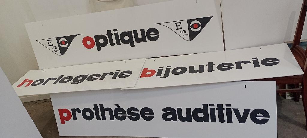 Enseignes Vintage ECB - Optique & Mutualité Neutre, Enlèvement, Utilisé, Panneau publicitaire