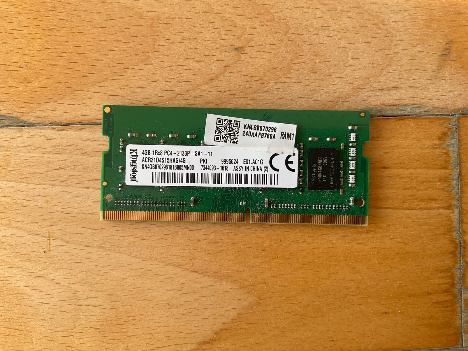 Mémoire vive Kingston 4 Go DDR4 2133 MHz, Informatique & Logiciels, Enlèvement ou Envoi, DDR4, Comme neuf, Laptop