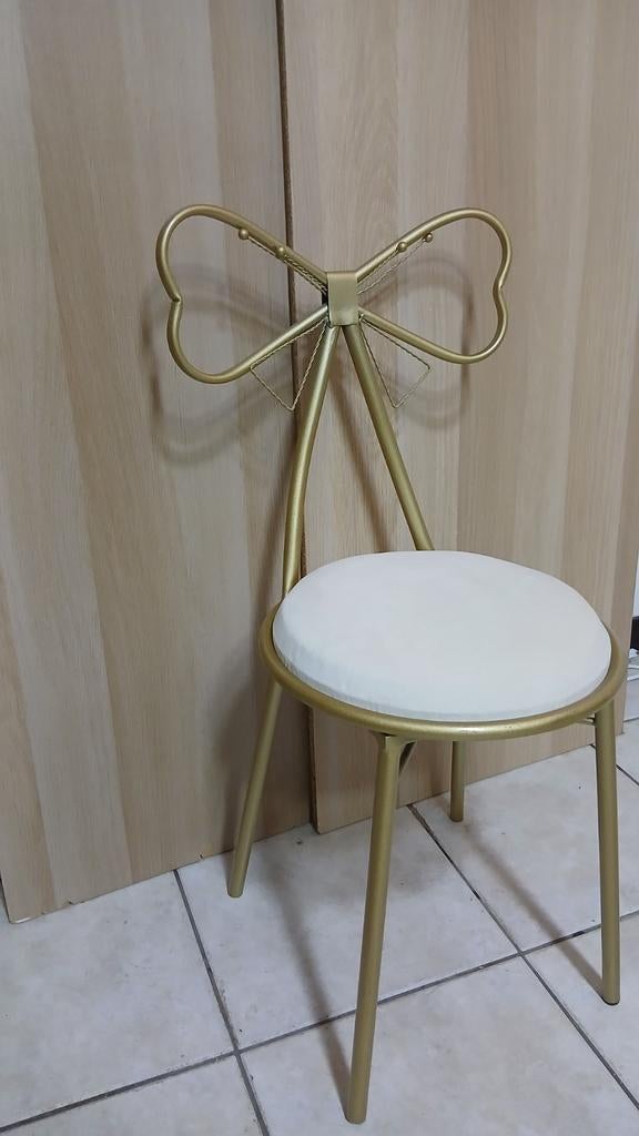 Fauteuil voor meisjes, kapsalon, goudkleurig metaal, vlinder, Ophalen