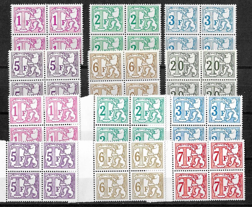 Belgique OPC TX66-72 Figurine à valeur élevée Type A + B **, Enlèvement ou Envoi, Non oblitéré, Neuf