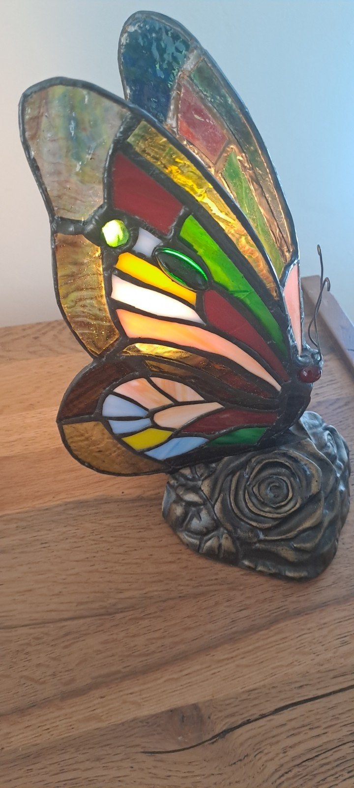 Très jolie lampe papillon en verre, Maison & Meubles, Enlèvement ou Envoi, Verre