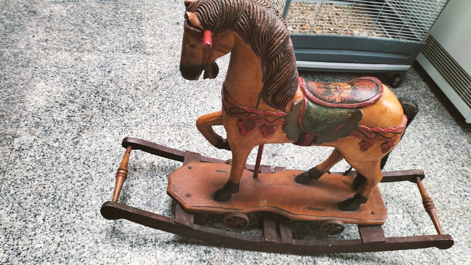 Antiek authentiek houten schommelpaard, Antiek en Kunst, Ophalen of Verzenden