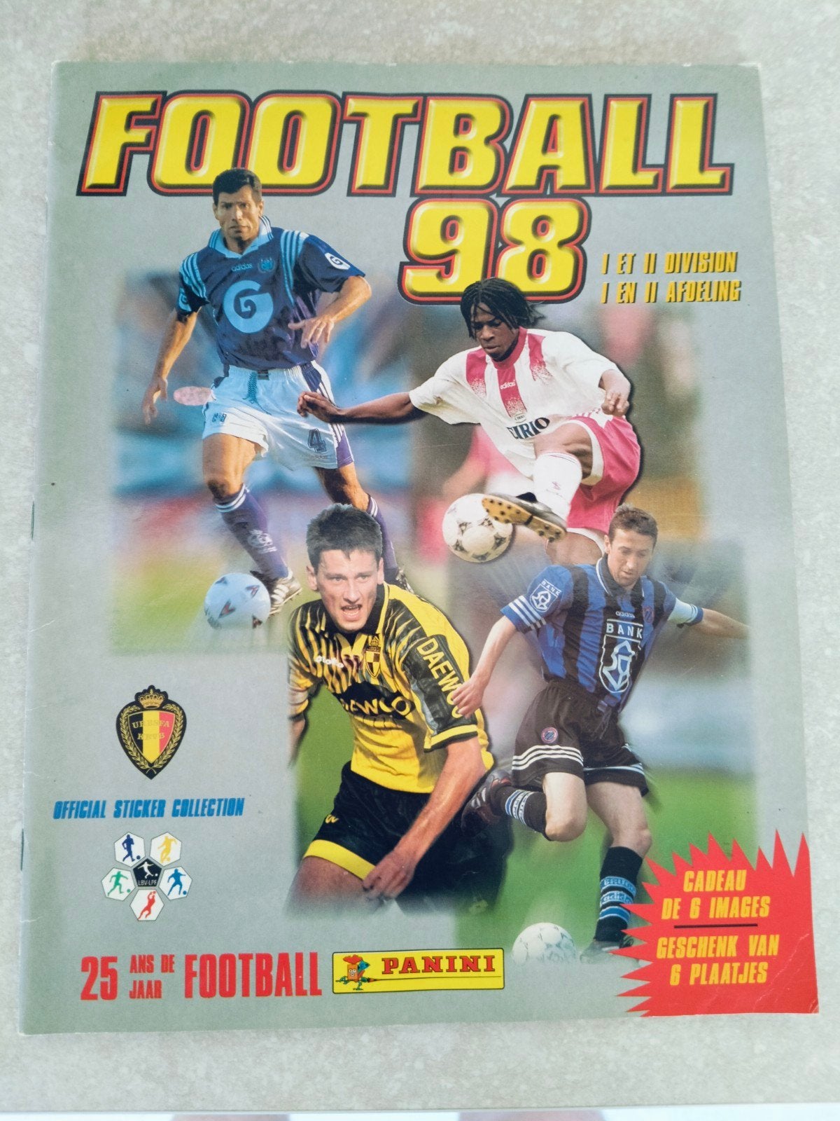Leeg Panini album Football 98 met promo stickers,poster, Ophalen of Verzenden