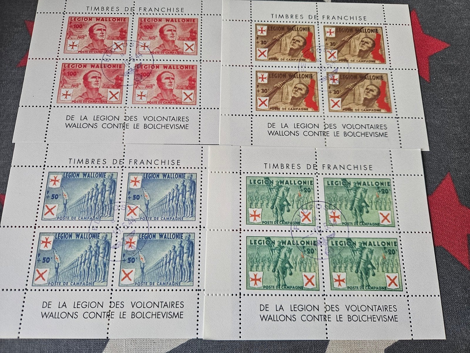 Feldpost set zegels 1942 Waals legioen, Ophalen of Verzenden