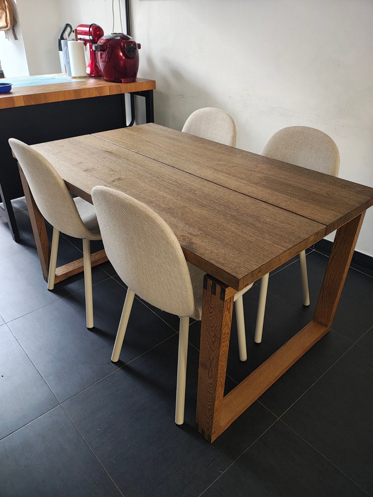 table de salle à manger IKEA MORBYLANGA avec 4 chaises, Ophalen