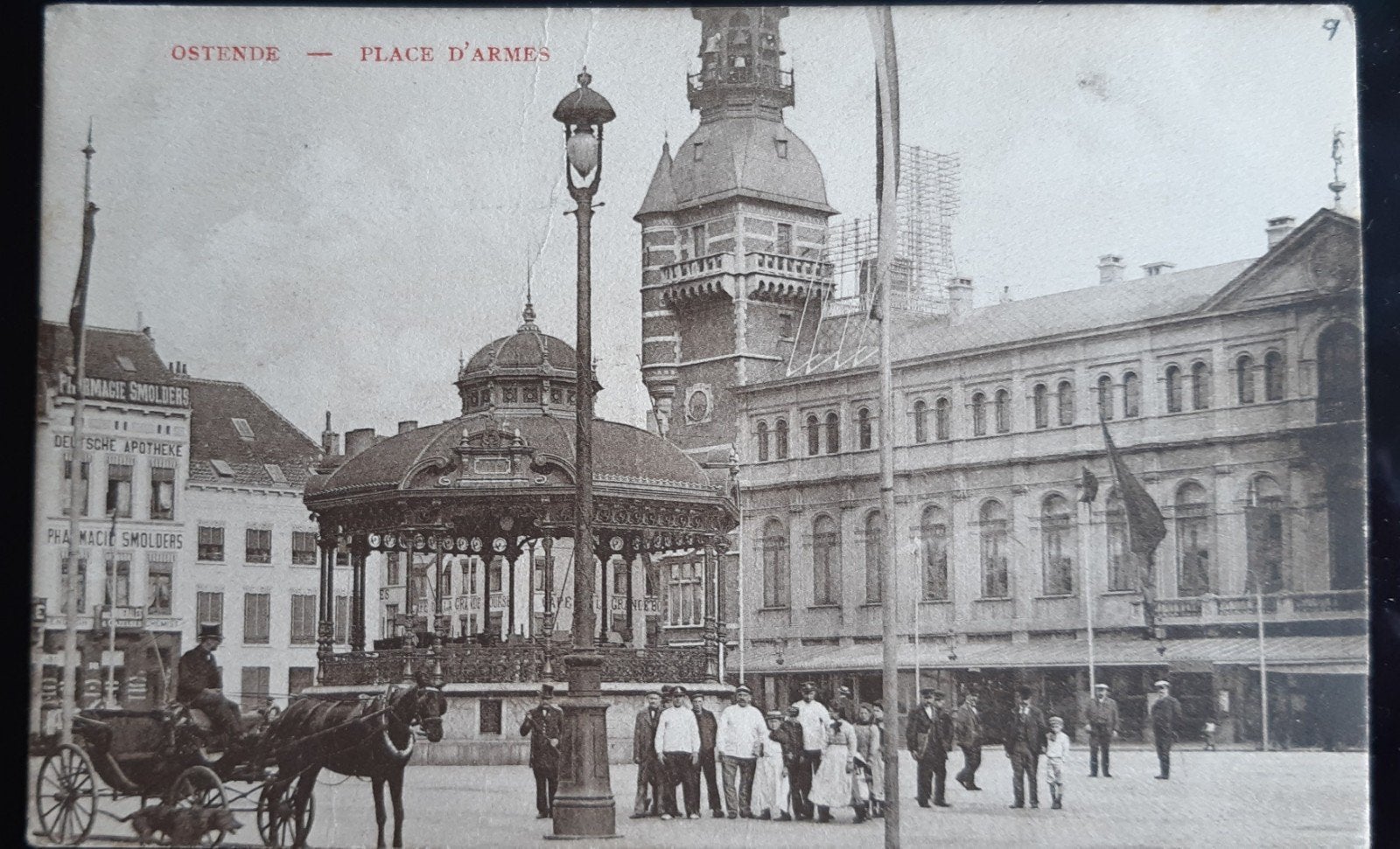 OSTENDE OSTENDE - Hôtel et kiosque de l'hôtel de ville - TOP, Enlèvement ou Envoi